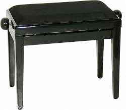 GEWA F900560 - BANQUETTE PIANO NOIR BRILLANT / VELOURS NOIR