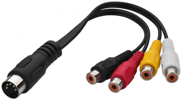 CABLE DIN 5 BROCHES MALE / 4 RCA FEMELLE