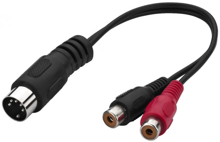 CABLE DIN 5 BROCHES MALE / 2 RCA MALE