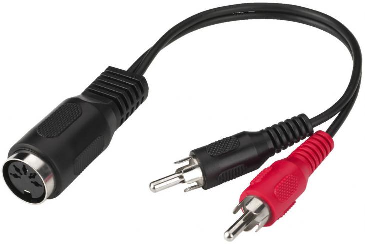 CABLE DIN 5 BROCHES FEMELLE / 2 RCA MALE