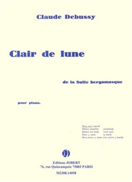 DEBUSSY CLAIR DE LUNE PIANO ED JOBERT