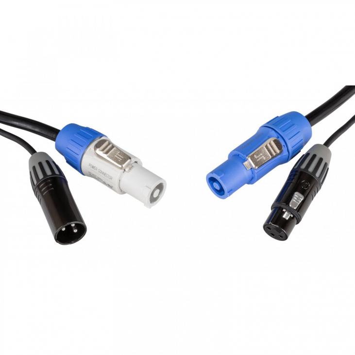 HILEC PC-COMBI-XLR3-3M - Câble avec connecteurs Seetronic XLR 3 broches et compatibles powerCON – Longueur 3 m
