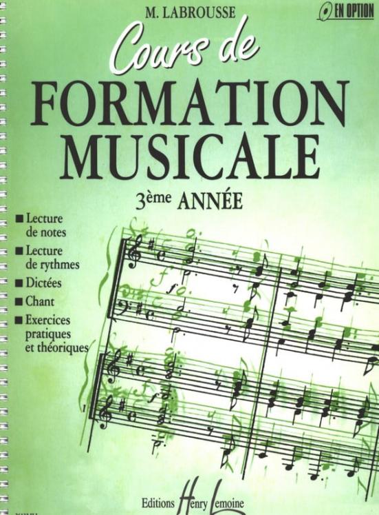 LABROUSSE COURS DE FORMATION MUSICALE VOL 3 ED LEMOINE