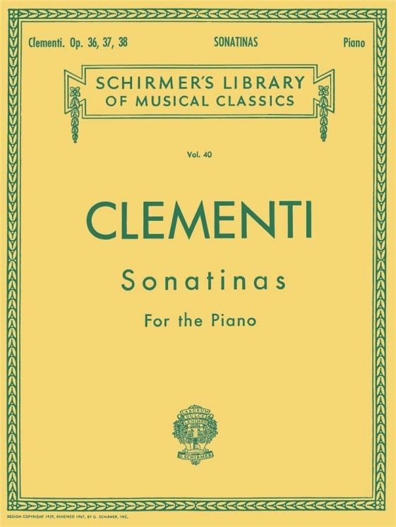 CLEMENTI SONATINAS OP36/37/38 PIANO ED SCHIRMER