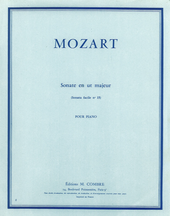 MOZART - SONATE EN UT MAJEUR N°15 POUR PIANO