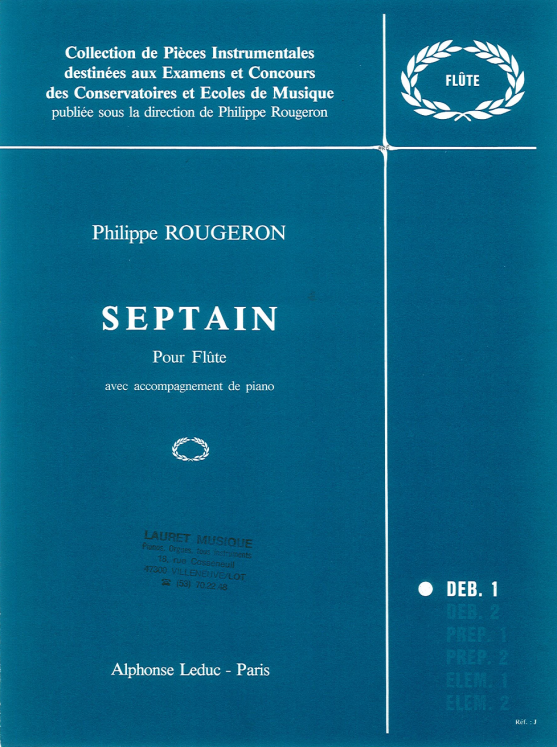 ROUGERON - SEPTAIN POUR FLUTE AVEC ACCOMPAGNEMENT PIANO