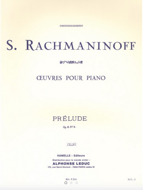 RACHMANINOFF - OEUVRES POUR PIANO ED HAMELLE LEDUC