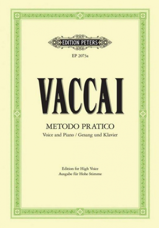 VACCAI METHODE PRATIQUE VOIX ET PIANO ED PETERS (CD INCLUS)